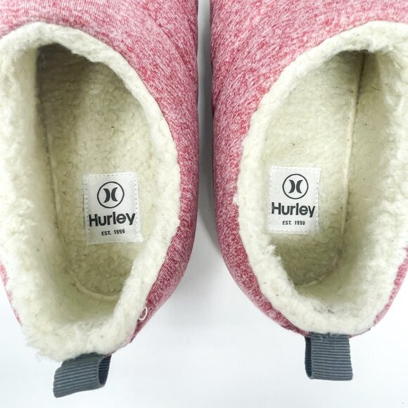 Hurley Arlo Puff Sneakers Pink/Red Lined Fabric Slip On Faux Fur Lined Women's 1 - Picture 5 of 10
